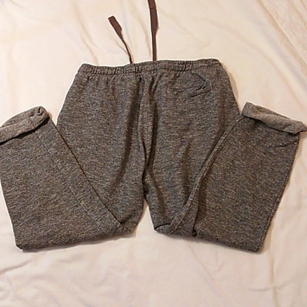 ROXY BUTTON FRONT ROLLED CUFF HEATHER GRAY COMFY PANTS - Picture 5 of 6